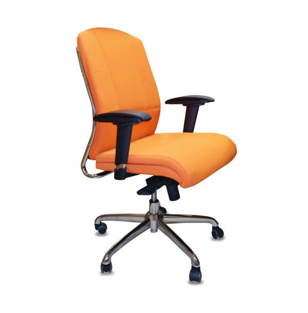istock The office chair from orange cloth. Isolated 1080290538
