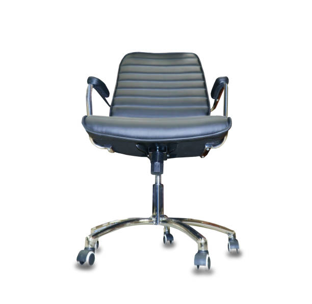 istock The office chair from black leather. Isolated 1080290556