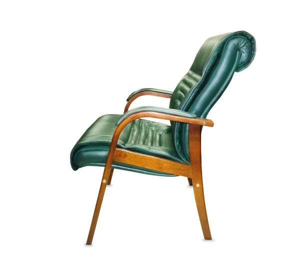 istock The office chair from green leather. Isolated 1080290590
