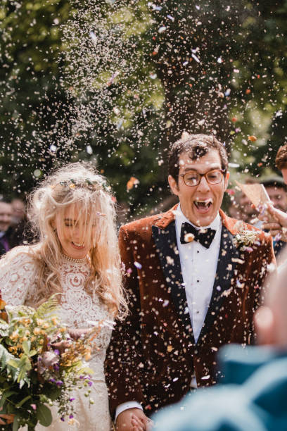 istock Newlyweds Walking Down the Aisle 1080291746