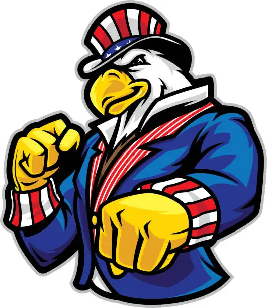 Vector illustration of Uncle Sam Eagle