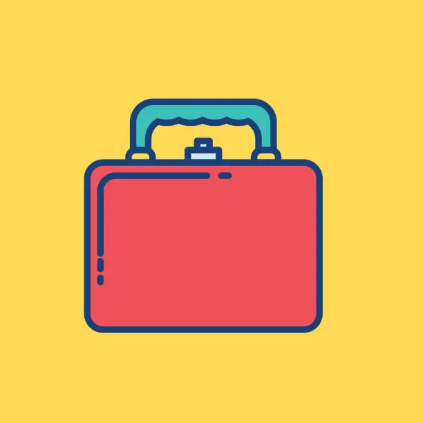 Vector illustration of Lunchbox Thin Line Education Icon