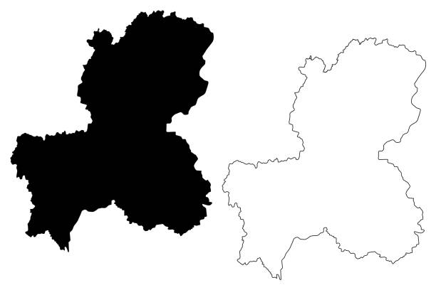 ilustrații de stoc cu vector hartă prefectură gifu - regiunea chūbu