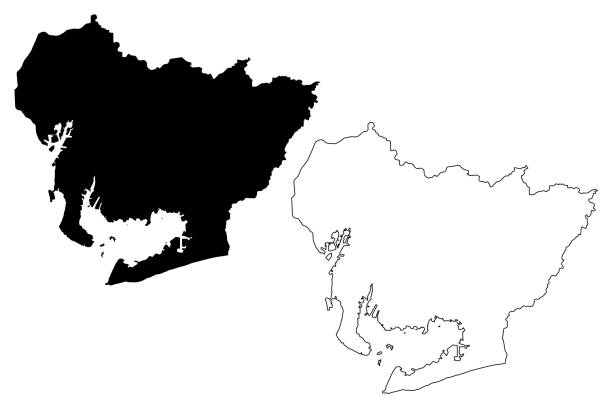ilustrații de stoc cu vectorul hărții prefecturii aichi - regiunea chūbu