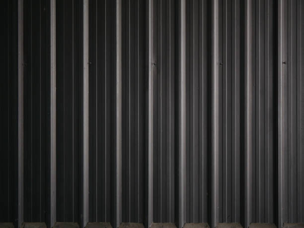 wandbeschaffenheit schwarze zink bleche - architecture roof aluminum sheet industry stock-fotos und bilder