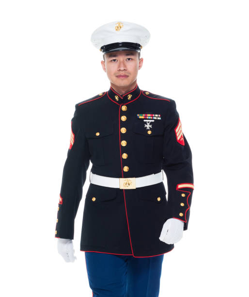 istock US Marine in uniform walking 1080305494