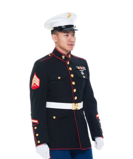 istock US Marine in uniform walking 1080305506