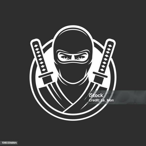 Ninja Warrior Logo Vector Saboteur Icon Stock Illustration - Download Image Now - Ninja, Cool Attitude, Drawing - Art Product