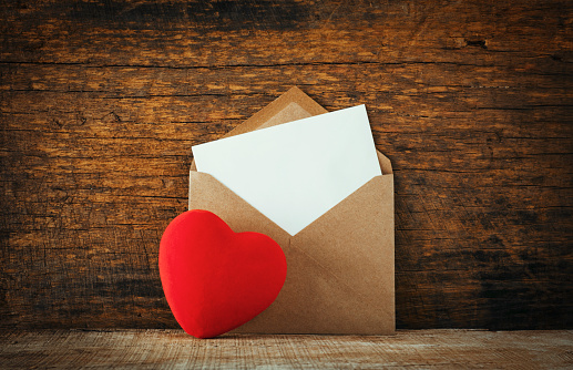 Envelope, Heart Shape, Love Letter, Correspondence, Letter - Document