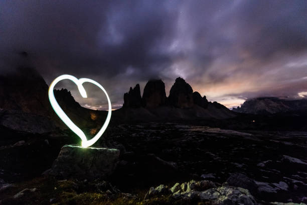 istock Lightpainting heart - Three Peaks 1080313630