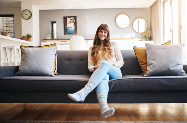 istock Sofa time puts a smile on my dial 1080316282