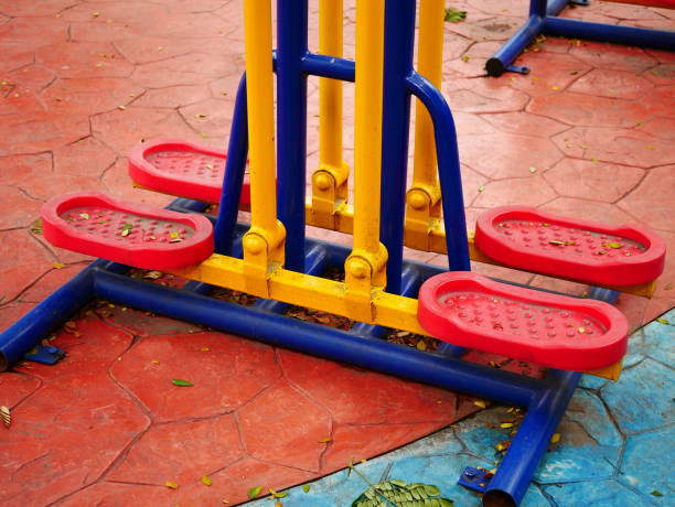 istock Exercise equipment in a public park 1080322086