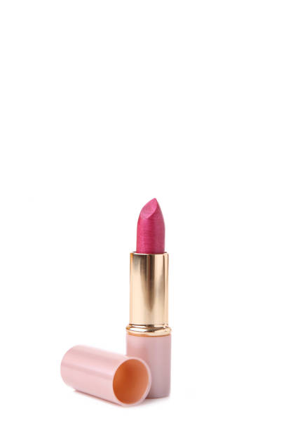 istock Pink lipstick isolated on white background, make-up 1080347174