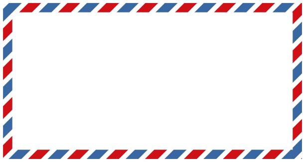 illustrations, cliparts, dessins animés et icônes de lettres et cachets de la poste, poste aérienne conçoit illustration vectorielle - lettre par avion