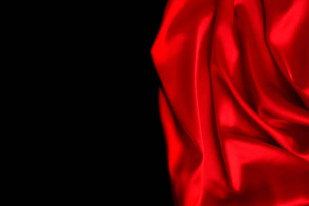 istock Red silk or satin luxury fabric texture can use as abstract background. Top view 1080359344