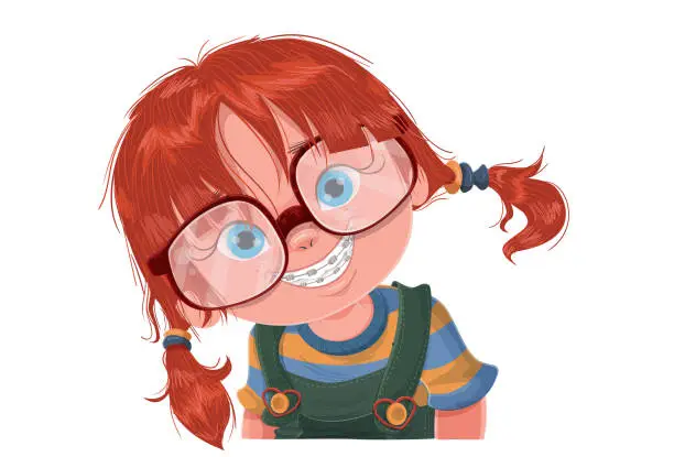 Vector illustration of The Child Smile