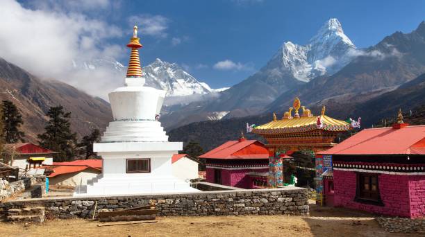 istock Tengboche Monastery with stupa and mount Everest 1080365328
