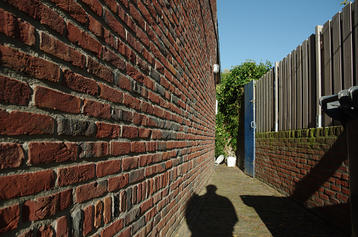 Brick wall in perspective