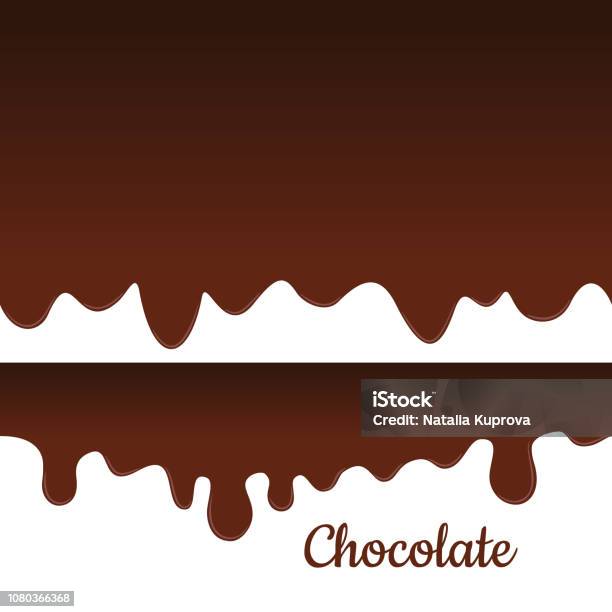 Melted Chocolate Seamless Vector Sweet Drips Background Stock Illustration - Download Image Now