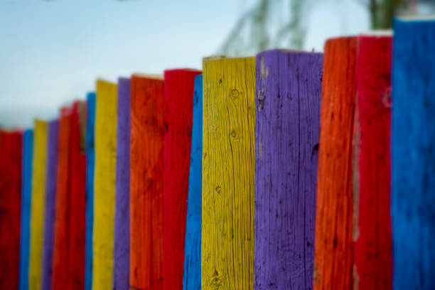 Colorful fence in the park
