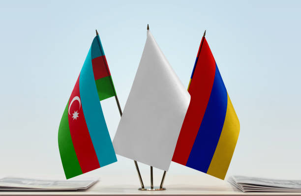 istock Flags of Azerbaijan and Armenia 1080371586