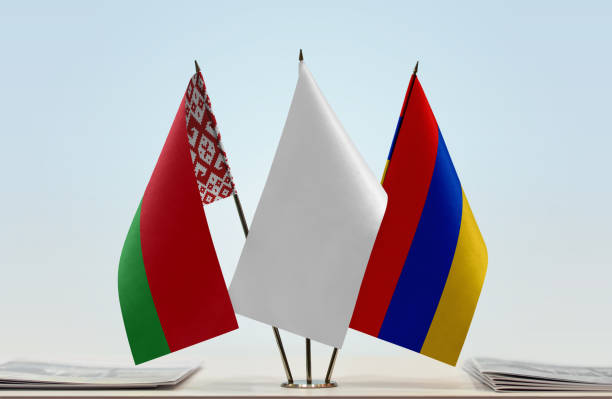 istock Flags of Belarus and Armenia 1080374310