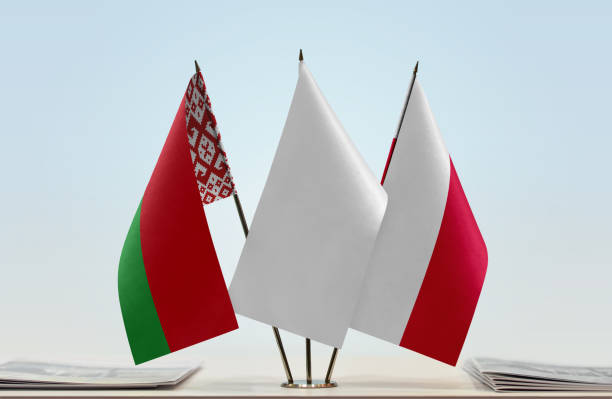 istock Flags of Belarus and Poland 1080375676