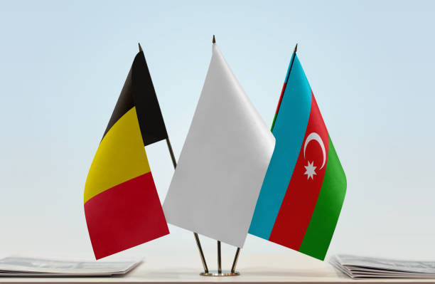 istock Flags of Belgium and Azerbaijan 1080378048