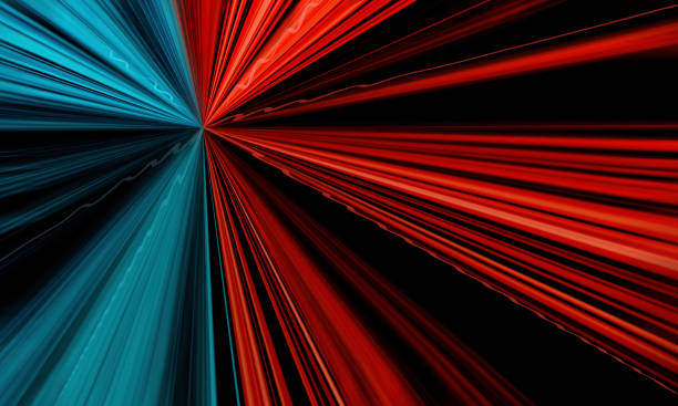 istock Radiating Light Trails, Light Beams, Streaks, Flashes Background - Orange Teal 1080386372