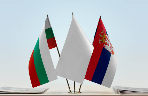 istock Flags of Bulgaria and Serbia 1080390574
