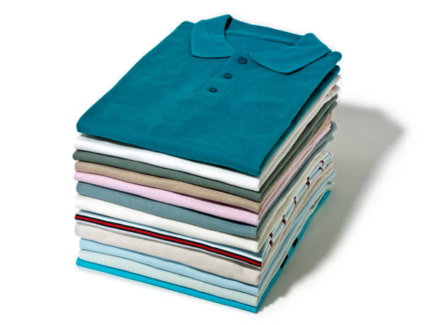 접힌된 셔츠 - polo shirt shirt clothing textile 뉴스 사진 이미지