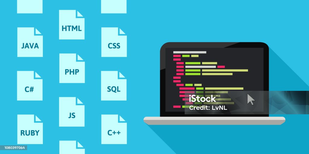 Programming Language Side Background Programming Languages Concept Stock Illustration - Download Image Now ...