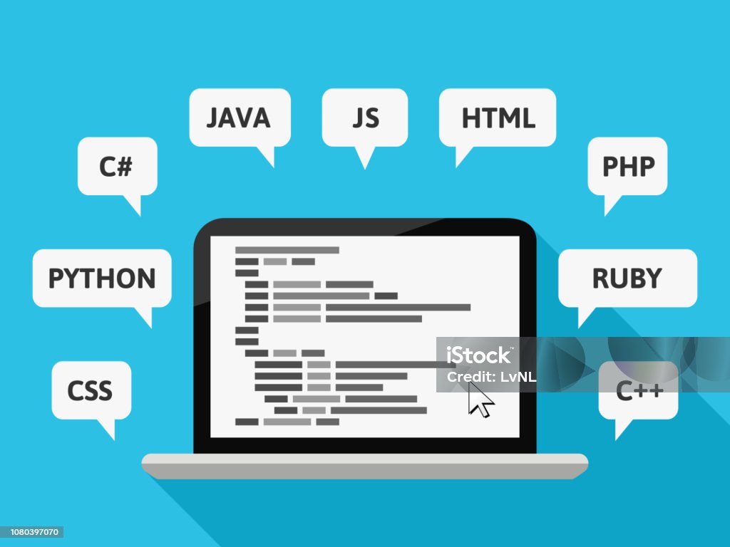 Understanding Code Language Programming Languages Concept With Computer And Code Stock Illustration ...