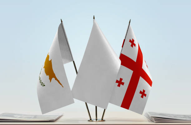 istock Flags of Cyprus and Georgia 1080398976