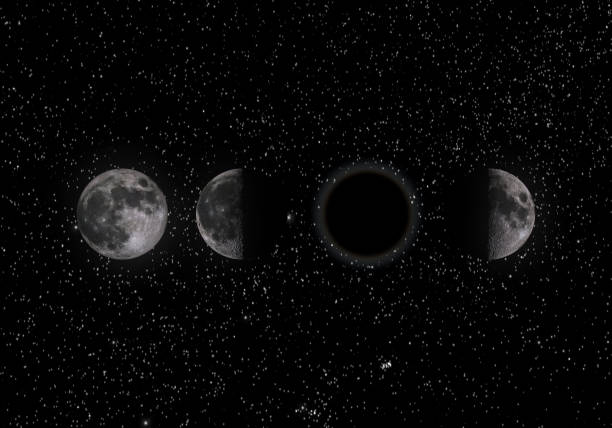 moon cycle - moon change eclipse cycle imagens e fotografias de stock