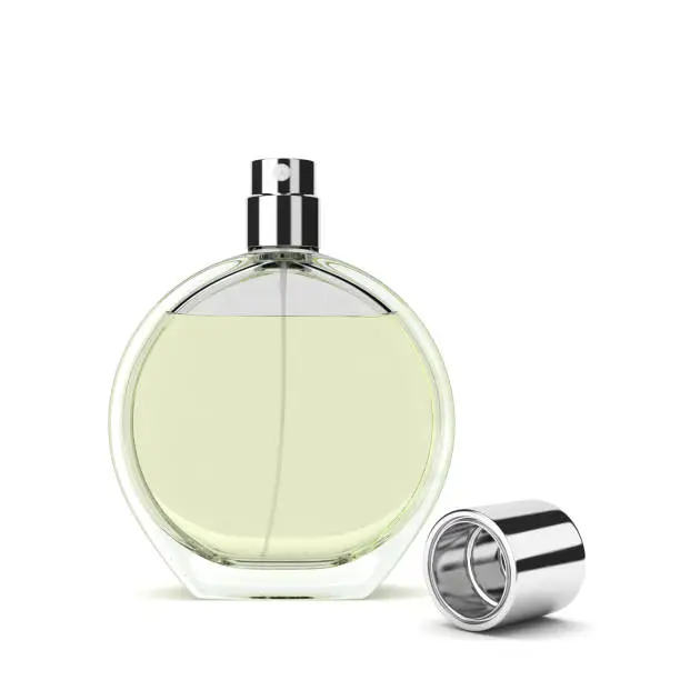 3D rendering perfume bottle isolated on white background