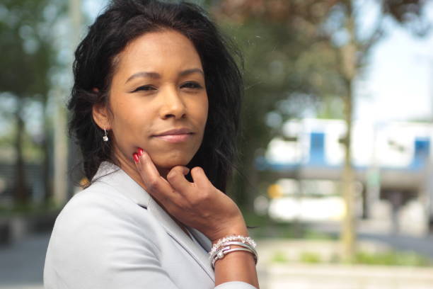 istock Beautiful mixed race woman outside 1080411402