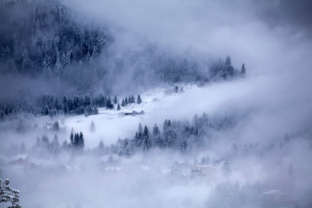 istock Wooden houses under snow 1080412854