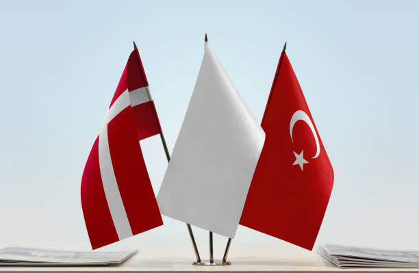 istock Flags of Denmark and Turkey 1080421828