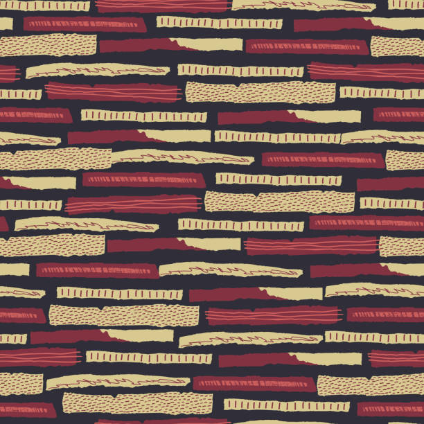 ilustrações de stock, clip art, desenhos animados e ícones de vector seamless pattern. torn paper decorated paint and ink spots. different strips with rough ribbed and jagged edges. grunge texture - paper book cover dirty fashion
