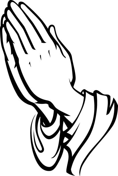 Praying Hands vector art illustration