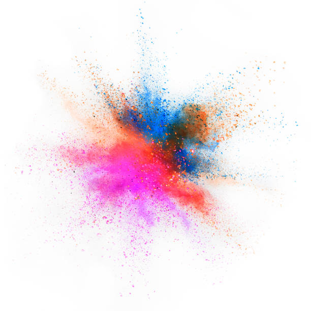istock Explosion of colored powder on white background 1080453462