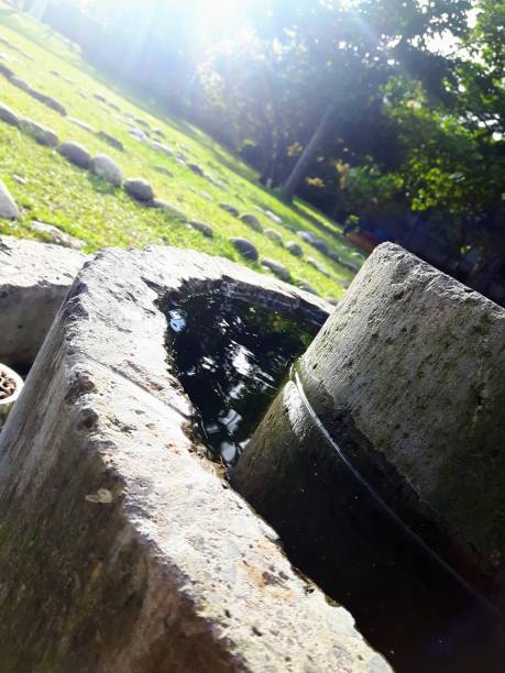 istock Concrete fountain during a sunny day. 1080471832