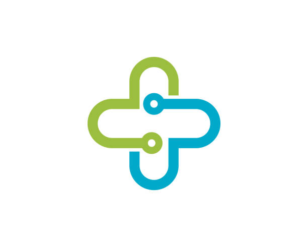 gesundheit medizin logo vorlage - abstract dna backgrounds education stock-grafiken, -clipart, -cartoons und -symbole