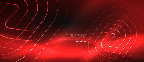 istock Dark black abstract background with neon colors and lines 1080493110