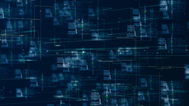 istock Technology network for internet marketing holographic information 1080494984