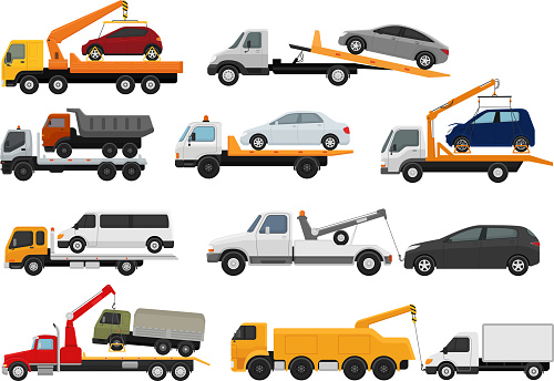 Tow truck vector towing car trucking vehicle transportation towa