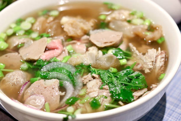 istock Vietnamese pho noodle soup with rare beef 1080496184
