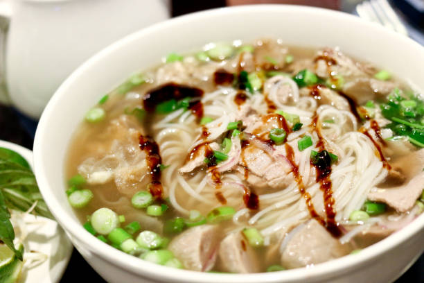 istock Vietnamese pho noodle soup with rare beef 1080497922