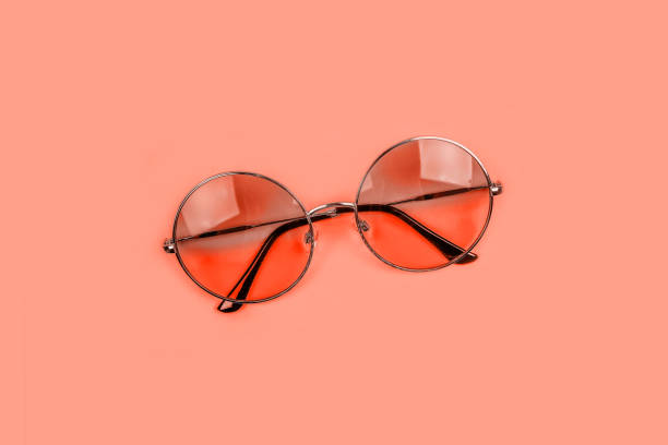 istock Coral flatlay with sunglasses 1080500522
